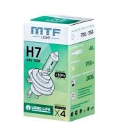 Лампа 24-70 Вт. H7 LONG LIFE x4, галогеновая Корея * MTF LIGHT (ИМПОРТ)